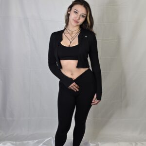 Daily Short Zip Up Black